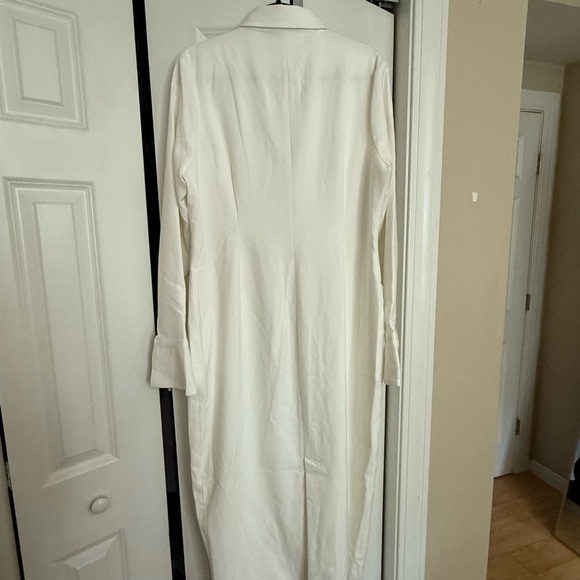 MESHKI - Dorian Fitted Shirt Midi Dress - White - Picture 2 of 7